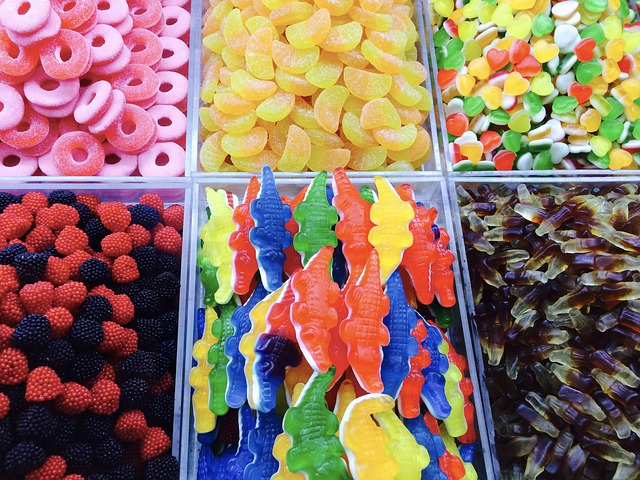 barevné cukrovinky